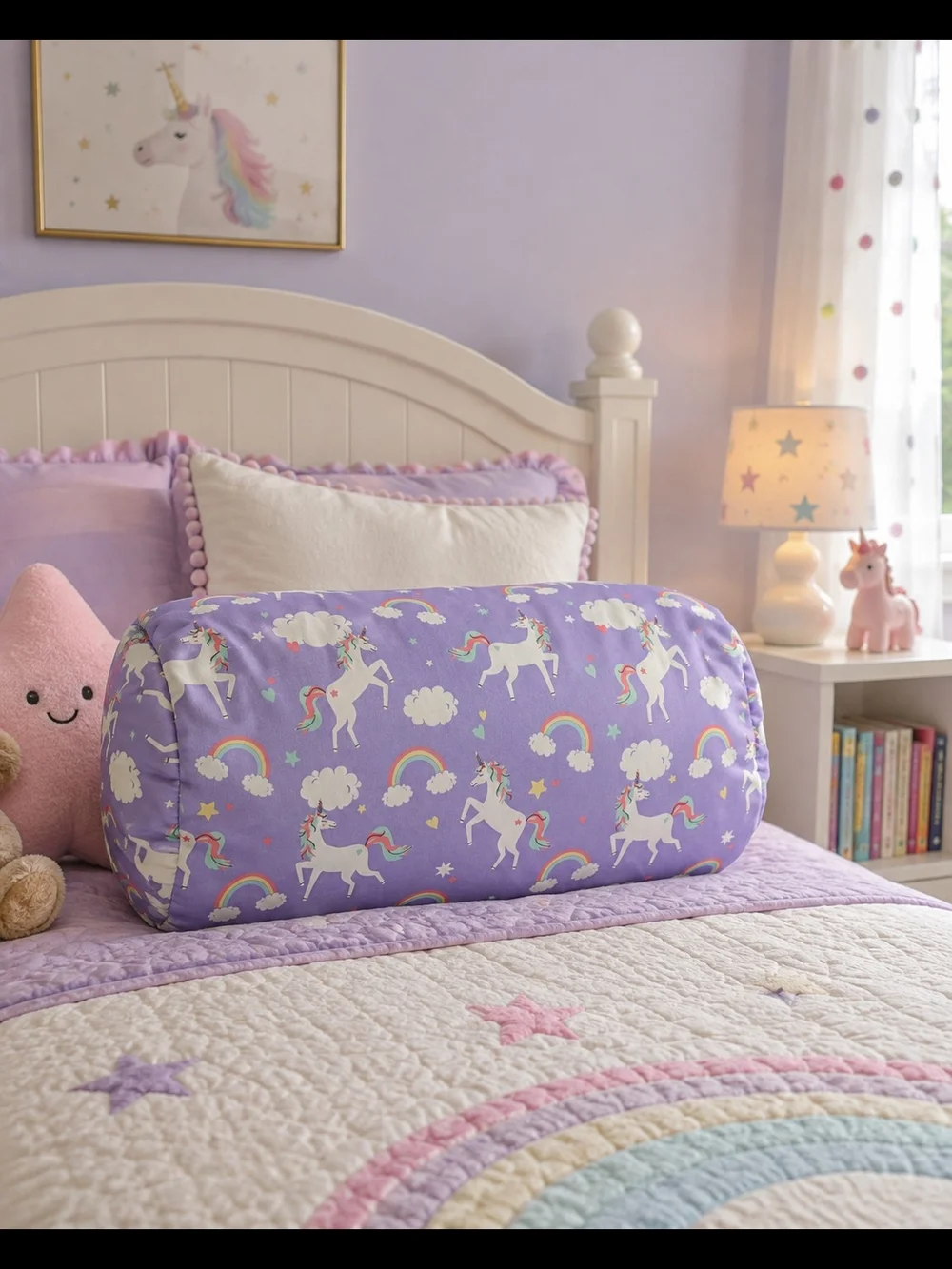 Comfort Bay Purple Unicorn Neck Pillow for Kids